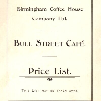 Bull Street Café, Birmingham 1917 - 1920 - A4 (210 x 297 mm) Archivdruck (ungerahmt)