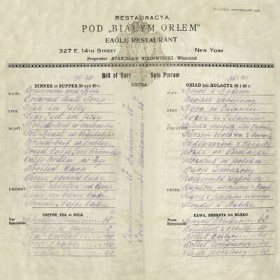 The Eagle Polish Restaurant, New York 1914 - 21x21cm (approx. 8x8 inch) Archival Print (Unframed)