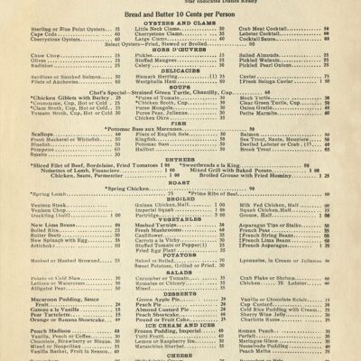The Raleigh Hotel Wheatless Dinner, Washington D.C. 1917 - A4 (210x297mm) Archival Print (Unframed)