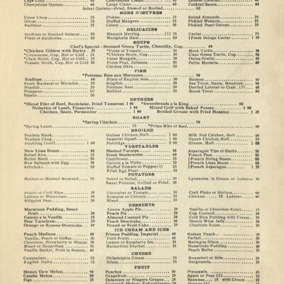 The Raleigh Hotel Wheatless Dinner, Washington D.C. 1917 - A2 (420x594mm) Archival Print (Unframed)