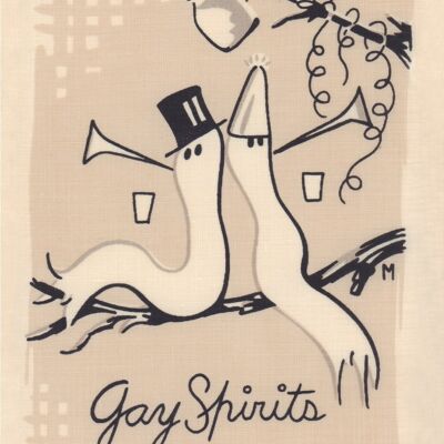 Gay Sprits, Cocktail Story 1950s Napkin Print - A1 (594x840mm) Archival Print (Unframed)