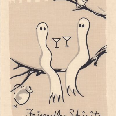 Friendly Sprits, Cocktail Story 1950s Napkin Print - A4 (210x297mm) Archival Print (Unframed)