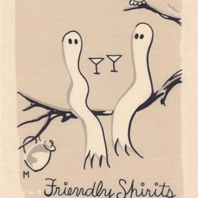 Friendly Sprits, Cocktail Story 1950s Napkin Print - A3 (297x420mm) Archival Print (Unframed)