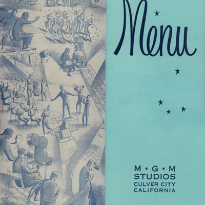 MGM Studios Menü, Culver City 1958 - A4 (210 x 297 mm) Archivdruck (ungerahmt)