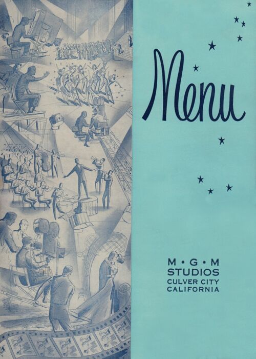 MGM Studios Menu, Culver City 1958 - A3 (297x420mm) Archival Print (Unframed)