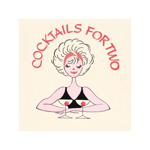 Cocktails for Two, 1960s - 21x21cm (approx. 8x8 inch) Archival Print (Unframed)