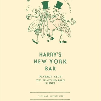 International Bar Fly, Playboy Club Thatched Barn, Elstree, 1960s - A3+ (329x483mm, 13x19 inch) Archival Print (Unframed)