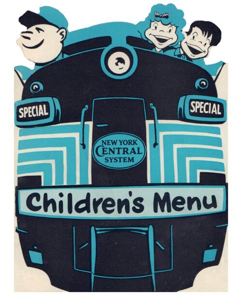 New York Central System, Children's Menu, 1950s - A3+ (329x483mm, 13x19 inch) Archival Print (Unframed)