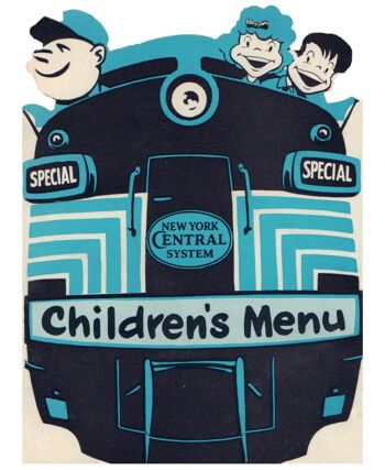 Système central de New York, menu pour enfants, années 1950 - A3+ (329 x 483 mm, 13 x 19 pouces) impression d'archives (sans cadre) 1