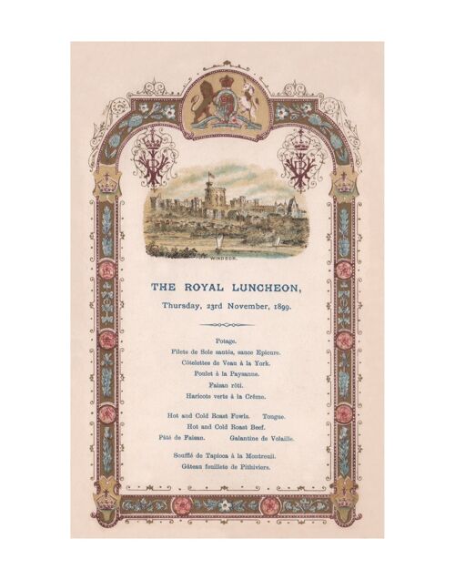 The Royal Luncheon, Windsor Castle 1899 - A4 (210x297mm) Archival Print (Unframed)