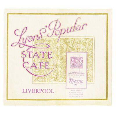 Lyons' Popular State Café, Liverpool, 1928 - A4 (210 x 297 mm) Archivdruck (ungerahmt)