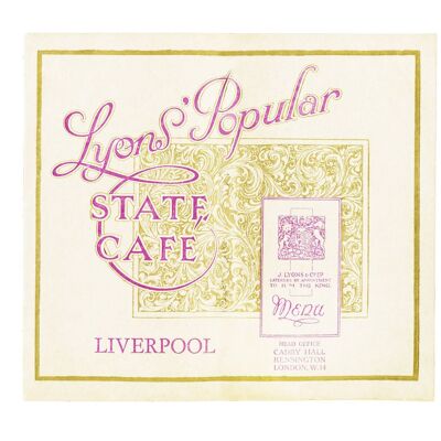 Lyons' Popular State Café, Liverpool, 1928 - A4 (210x297mm) Archival Print (Unframed)