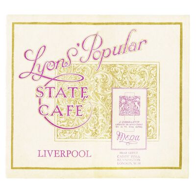 Lyons' Popular State Café, Liverpool, 1928 - 50x76cm (20x30 inch) Archival Print (Unframed)