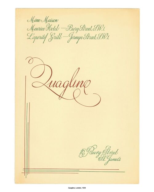Quaglino's, London, 1939 - A3+ (329x483mm, 13x19 inch) Archival Print (Unframed)