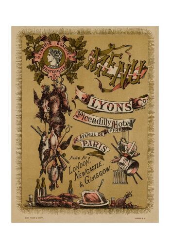 J. Lyons & Co, Piccadilly Hotel, Paris 1889 - 50x76cm (20x30 pouces) Tirage d'archives (Sans cadre) 2
