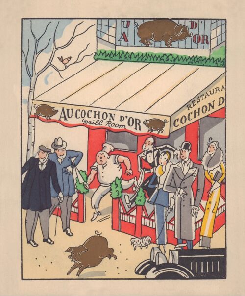 Au Cochon d'or, Paris 1934 - A4 (210x297mm) Archival Print (Unframed)