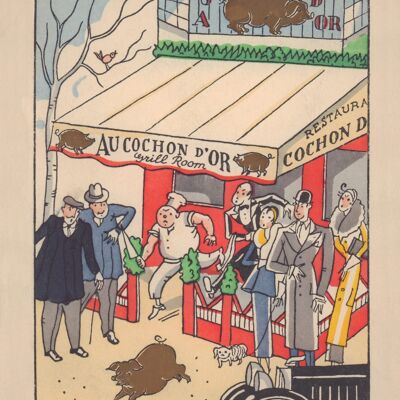 Au Cochon d'or, París 1934 - Impresión de archivo A3 (297x420 mm) (sin marco)