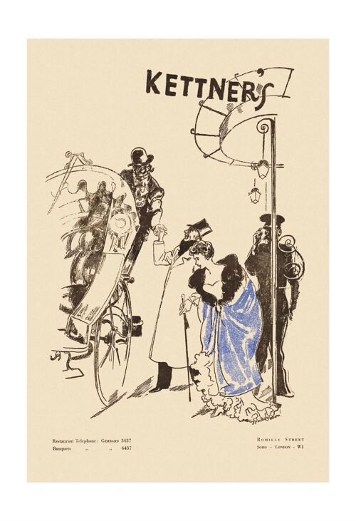 Kettner's, London 1955 - A3 (297x420mm) Archival Print (Unframed)