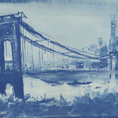 Stouffer's Top of the Sixes, Manhattan Bridge New York 1964 - 50 x 76 cm (20 x 30 Zoll) Archivdruck (ungerahmt)
