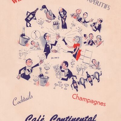 Café Continental, New York 1950er Jahre - A4 (210x297mm) Archivdruck (ungerahmt)