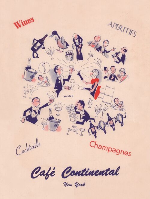 Café Continental, New York 1950s - A3 (297x420mm) Archival Print (Unframed)