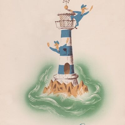 Menù Pranzo R.M.S. "Queen Mary" settembre 1955 - A2 (420x594mm) Stampa d'archivio (senza cornice)