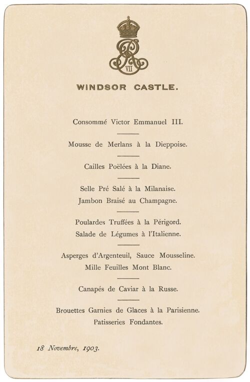 Windsor Castle Lunch November 18 1903 - A3+ (329x483mm, 13x19 inch) Archival Print (Unframed)