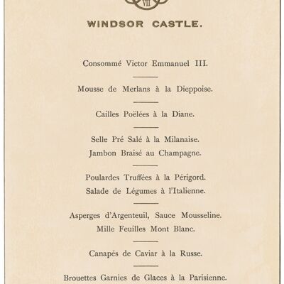 Windsor Castle Lunch November 18 1903 - A3+ (329x483mm, 13x19 inch) Archival Print (Unframed)
