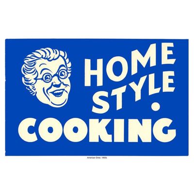 Home Style Kochen Vintage Diner Schild Druck