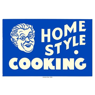 Home Style Cooking Vintage Diner Sign Print