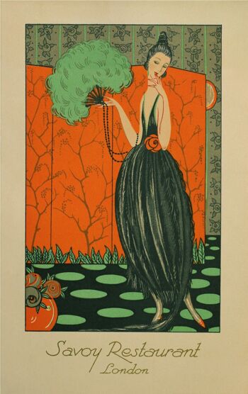 The Savoy, Londres 1923 (Dame avec ventilateur) - Impression d'archives A4 (210 x 297 mm) (sans cadre) 3
