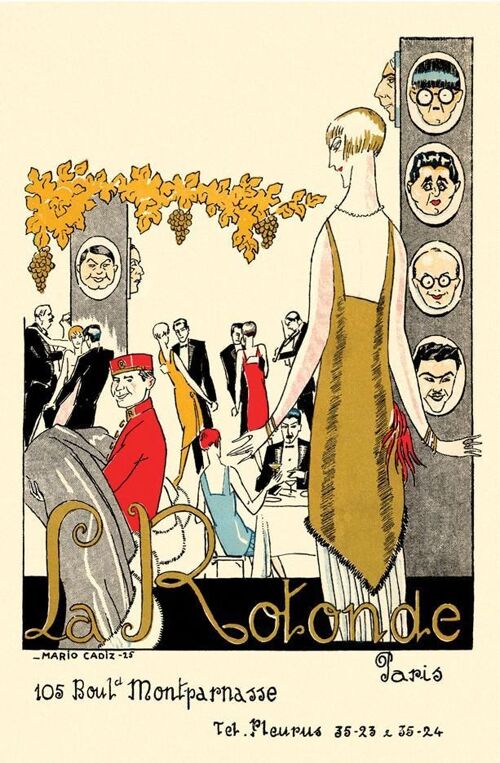 La Rotonde, Paris (circa) 1925 - A4 (210x297mm) Archival Print (Unframed)