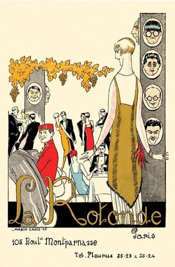 La Rotonde, Paris (vers) 1925 - A3 (297x420mm) Tirage d'archives (Sans cadre) 1