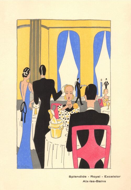 Hotels Splendide - Royal - Excelsior, Aix-les-Bains, France 1939 - A4 (210x297mm) Archival Print (Unframed)