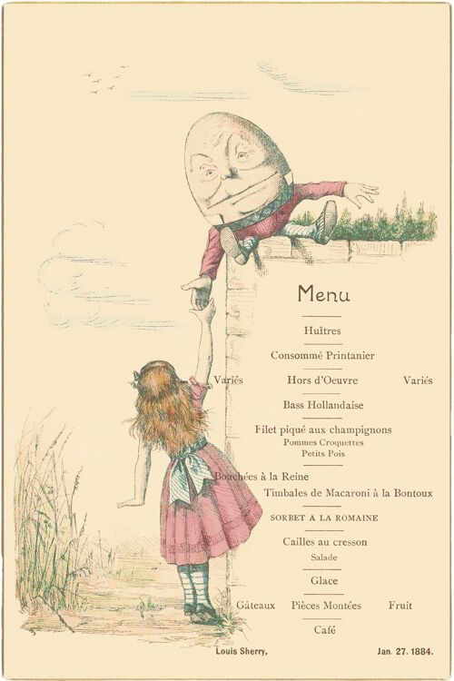 Private Dinner' Louis Sherry, New York 1884 Menu Art - A3+ (329x483mm, 13x19 inch) Archival Print (Unframed)