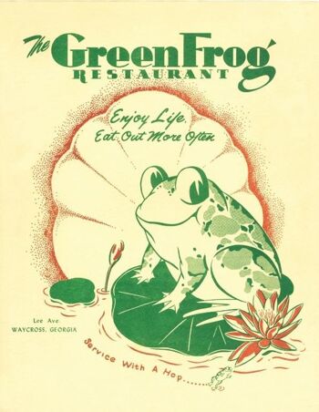 La grenouille verte, Waycross, Géorgie, 1955 - impression d'archives A4 (210 x 297 mm) (sans cadre) 1