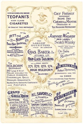 Holborn Restaurant, Londres 1913 - A2 (420x594mm) impression d'archives (sans cadre) 2