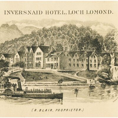 Inversnaid Hotel, Loch Lomond, 1880er Jahre - A4 (210 x 297 mm) Archivdruck (ungerahmt)