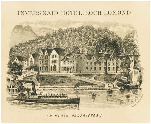 Inversnaid Hotel, Loch Lomond, 1880s - A3+ (329x483mm, 13x19 inch) Archival Print (Unframed)