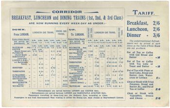 Menu de la voiture-restaurant du chemin de fer de Londres et du sud-ouest, 1906 - A3+ (329 x 483 mm, 13 x 19 pouces) impression d'archives (sans cadre) 1