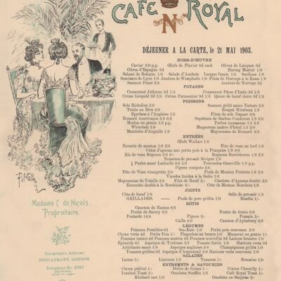 Café Royal, Londres 1903 - Impresión de archivo A3 (297x420 mm) (sin marco)