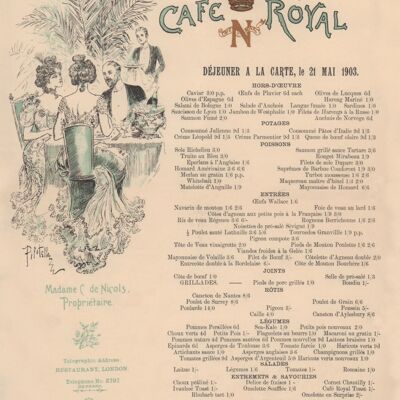 Café Royal, London 1903 - A3+ (329x483mm, 13x19 inch) Archival Print (Unframed)