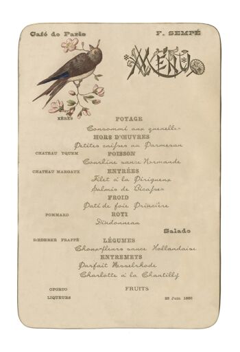 Café de Paris (Oiseau), Buenos Aires, juin 1888 - A4 (210x297mm) Tirage d'archives (Sans cadre) 1