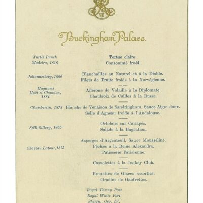 Buckingham Palace, 4 giugno 1902 Cena del Jockey Club - A4 (210 x 297 mm) Stampa d'archivio (senza cornice)