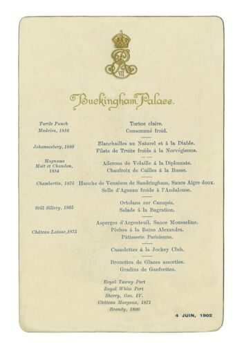 Buckingham Palace, 4 juin 1902 Dîner du Jockey Club - Impression d'archives A4 (210 x 297 mm) (sans cadre) 1