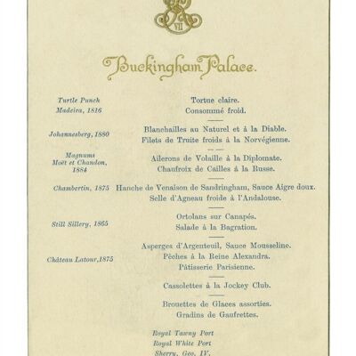 Buckingham Palace, June 4 1902 Jockey Club Dinner - A4 (210x297mm) Archival Print (Unframed)
