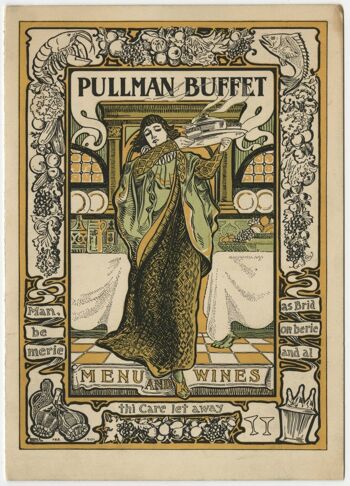 Pullman Buffet Menu et carte des vins début des années 1900 - A3 + (329 x 483 mm, 13 x 19 pouces) impression d'archives (sans cadre) 1