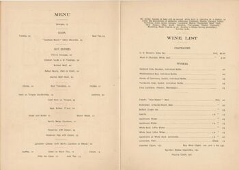 Pullman Buffet Menu et carte des vins début des années 1900 - A3 + (329 x 483 mm, 13 x 19 pouces) impression d'archives (sans cadre) 2