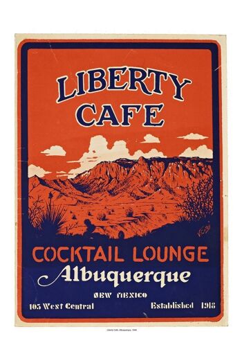 Liberty Cafe, Albuquerque, 1946 - A3+ (329 x 483 mm, 13 x 19 pouces) impression d'archives (sans cadre) 1