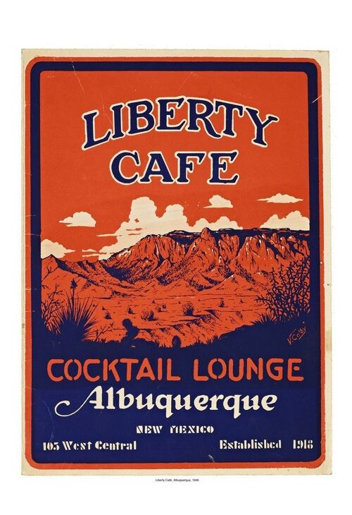 Liberty Cafe, Albuquerque, 1946 - 50x76cm (20x30 inch) Archival Print (Unframed)
